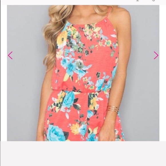 pink lily boutique Other - pink Lily boutique orange romper NWOT